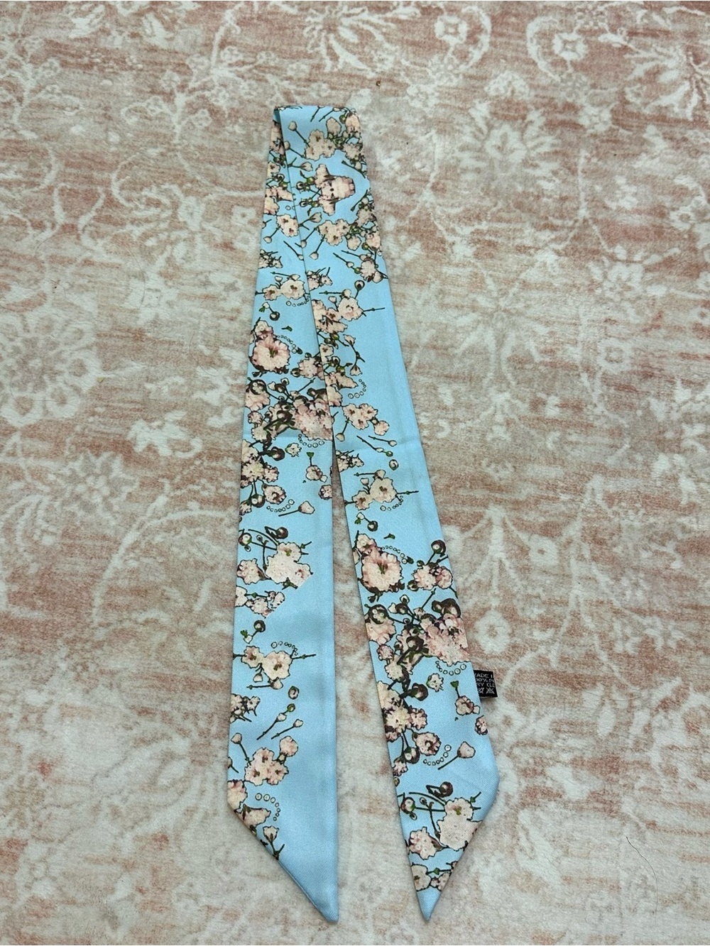 NEW 🌸 Satin Floral Twilly Scarf Tie - Picture 3 of 10